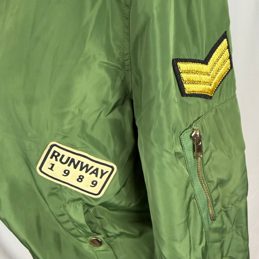 Chocolate USA Patch Bomber Jacket Olive Green Var… - image 8